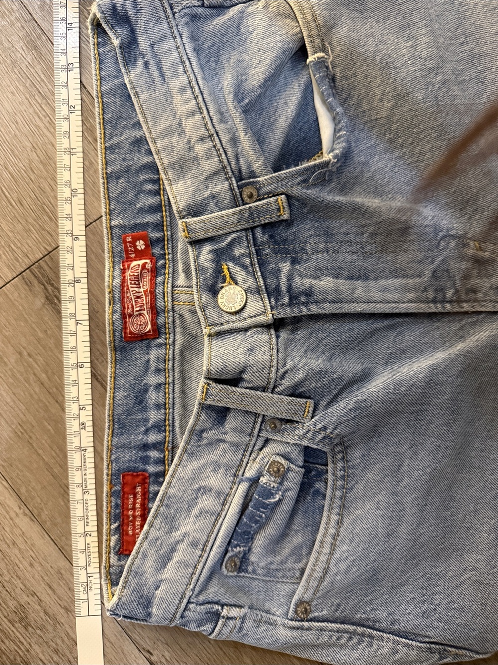 Mid Rise Straight Leg Patchwork Denim - Picture 7 of 7